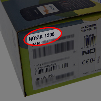 Find your Nokia model number on the Box