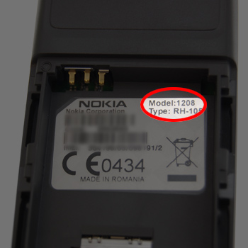 Find your Nokia model number on the IMEI label