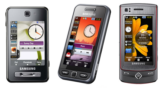 Samsung Tocco Handset Range Samsung Tocco F480. Samsung Tocco Lite & Samsung Tocco Ultra