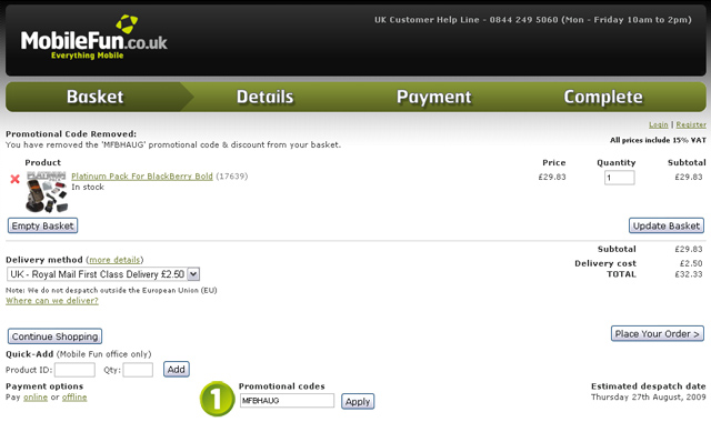 Entering the Promotional Code Entering the Promotional Code