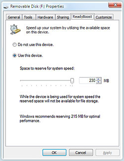 Enable Window ReadyBoost in Disk Properties Enable Window ReadyBoost in Disk Properties