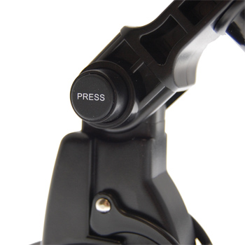 Strong suction mount and a locking arm prevent unwanted movement
