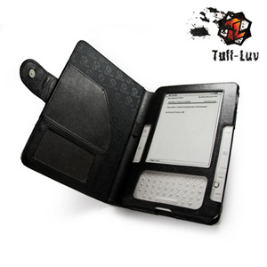 Tuff-Luv Black Leather Book Case - Amazon Kindle