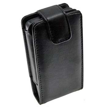 Nokia N900 Leather Flip Case - Black