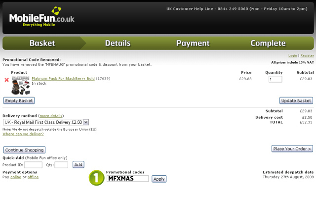 Entering the Promotional Code Entering the Promotional Code