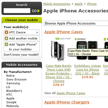 You can add a phone to the list if you're already looking at accessories You can add a phone to the list if you're already looking at accessories