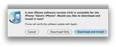 Updating to iOS4