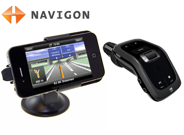 Navigon on iPhone 4 with the Venturi Mini