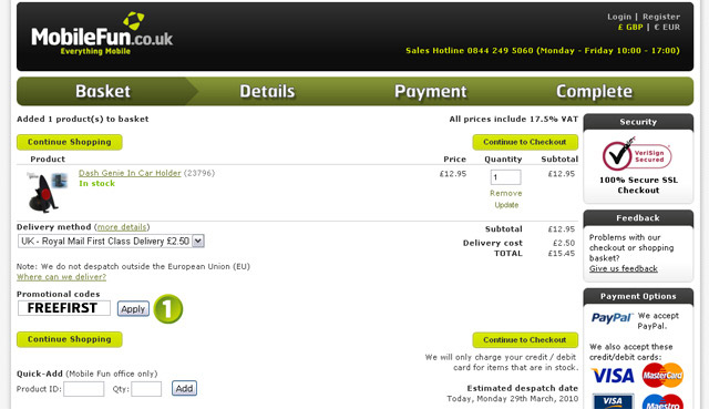 Enter the Voucher Code in the Checkout Enter the Voucher Code in the Checkout