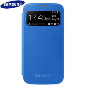 Genuine Samsung Galaxy S4 S-View Premium Cover Case - Blue