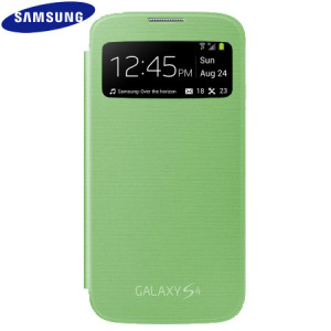 Genuine Samsung Galaxy S4 S-View Premium Cover Case - Lime Green