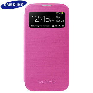 Genuine Samsung Galaxy S4 S-View Premium Cover Case - Pink