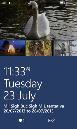 Nokia Lumia 925 lock screen