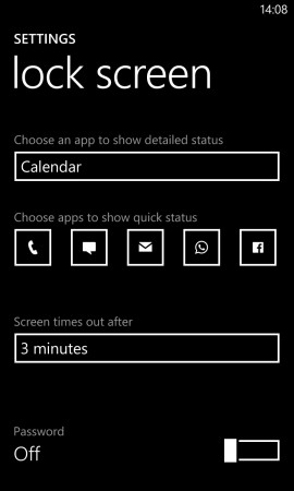 Nokia Lumia 925 lock screen settings 2