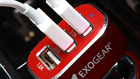 EXOGEAR ExoCharge 3 Port 5.1A Car Charger