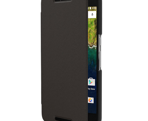 Adopted Nexus 6P Genuine Leather Folio Case - Black