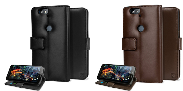 Olixar Premium Genuine Leather Nexus 6P Wallet Case
