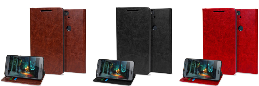 Olixar Leather-Style Nexus 6P Wallet Case Stand