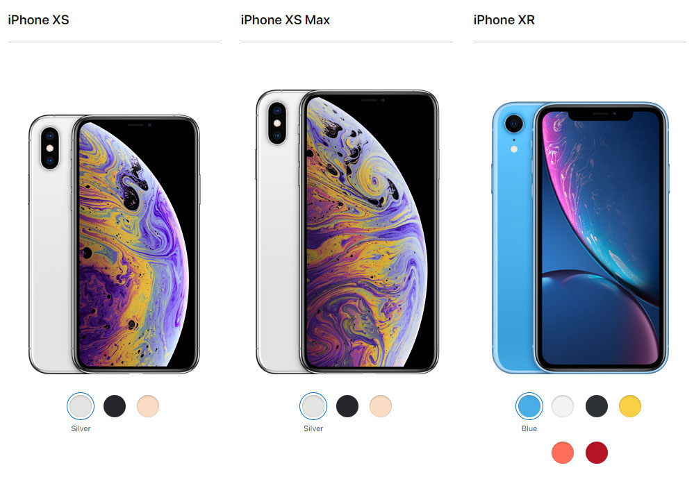 iPhone XS, XS Max, XR