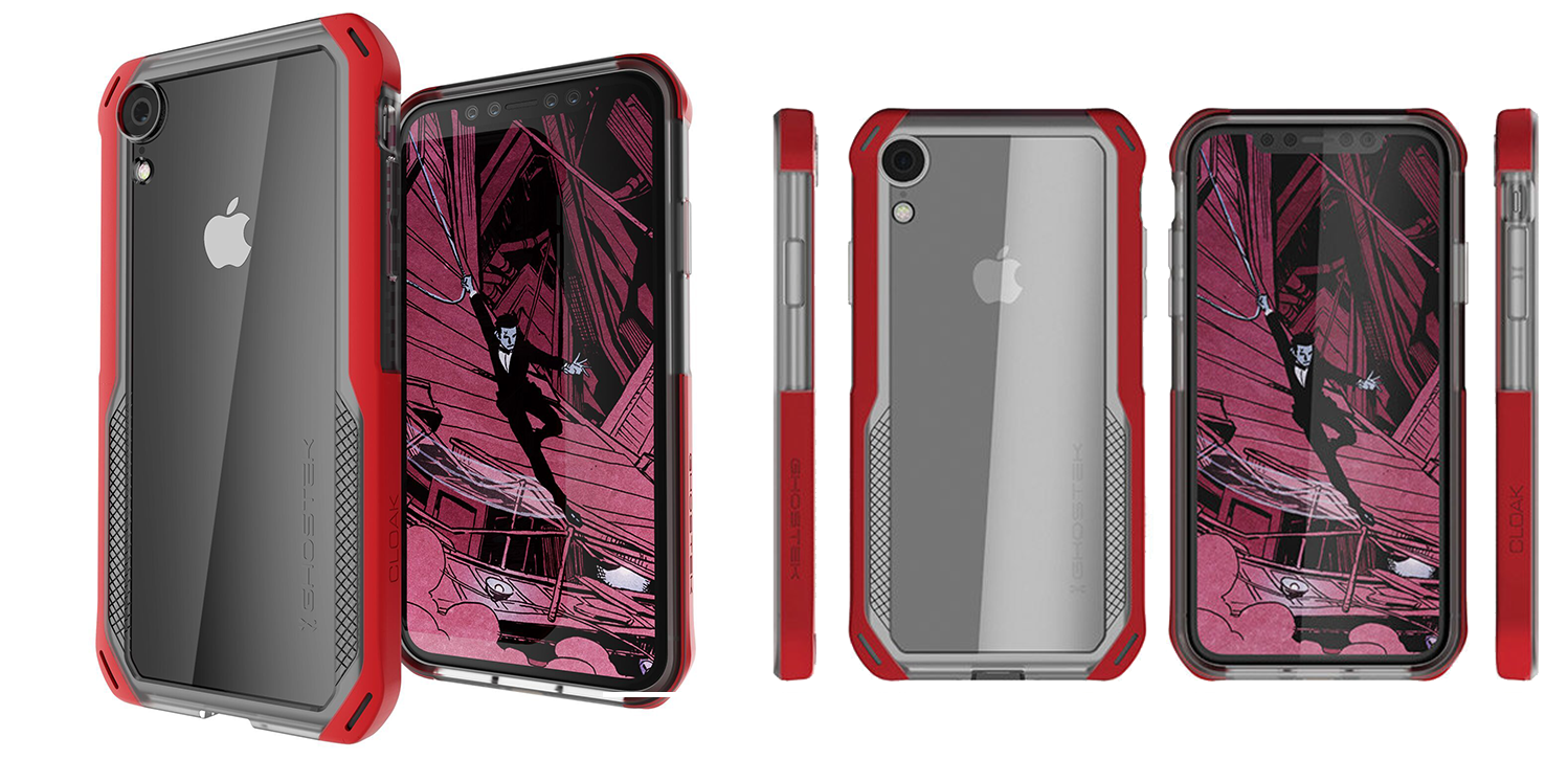 Coque iPhone XR Ghostek Cloak 4 – Coque robuste – Rouge / transparent