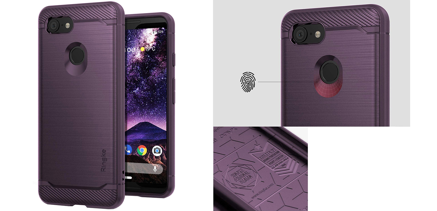 Rearth Ringke Onyx Google Pixel 3 Tough Case Lilac Purple