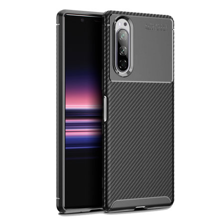 Olixar Sony Xperia 5 Carbon Fibre Case - Black