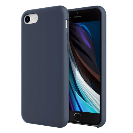 Olixar iPhone SE 2020 Soft Silicone Case - Midnight Blue