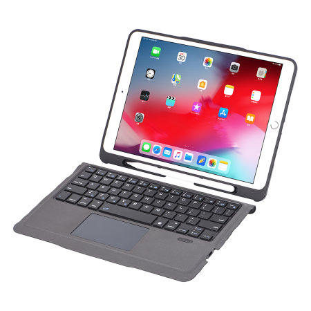 4Smarts iPad 10.2 Case & QWERTY Keyboard With Trackpad & Pen Holder
