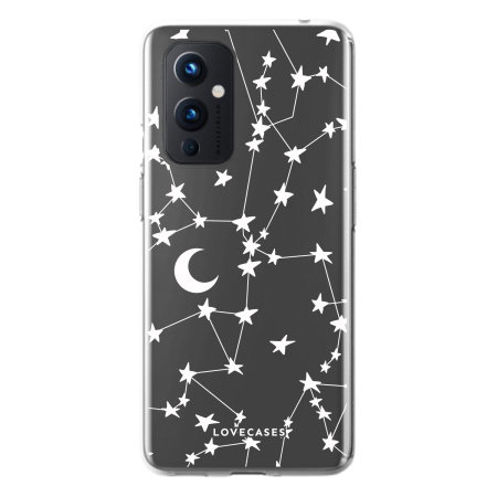  LoveCases OnePlus 9 Gel Case - White Stars And Moons