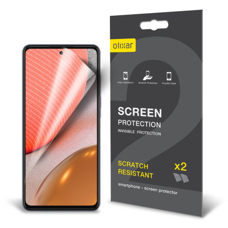 Olixar Samsung Galaxy A72 Film Screen Protector 2-in-1 Pack