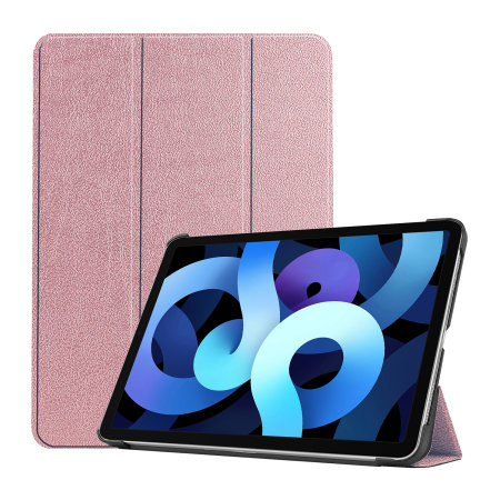 Olixar iPad Air 4 2020 Leather-Style Stand Case - Rose Gold