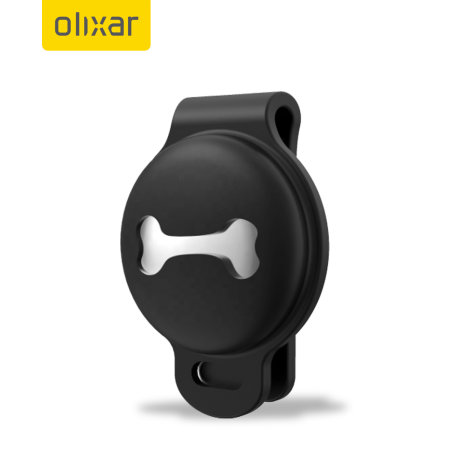 Olixar Apple AirTag Silicone Pet Collar Clip-On Case - Black