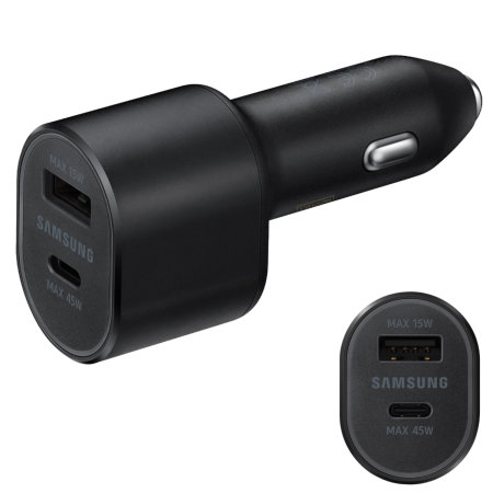 Official Samsung 45W Dual Port PD USB-C and A Fast Car Charger With Cable