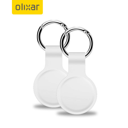 Olixar Apple AirTags Silicone Protective Keyring 2 Pack - White