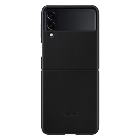 Official Samsung Galaxy Z Flip 3 Genuine Leather Cover Case - Black